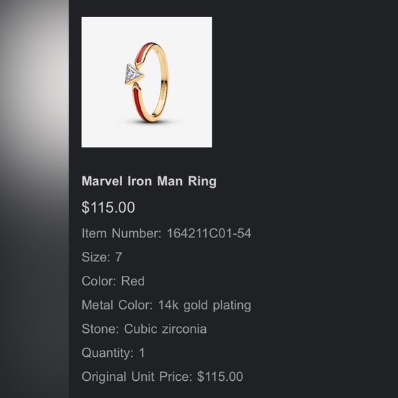 Pandora Marvel Gold Ring with Silver Details - Picture 2 of 2